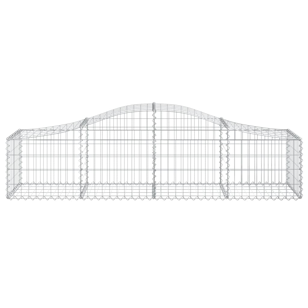 vidaXL Silver Galvanised Iron Arched Gabion Basket 200 x 50 x 40/60cm 3 Pack Image 4