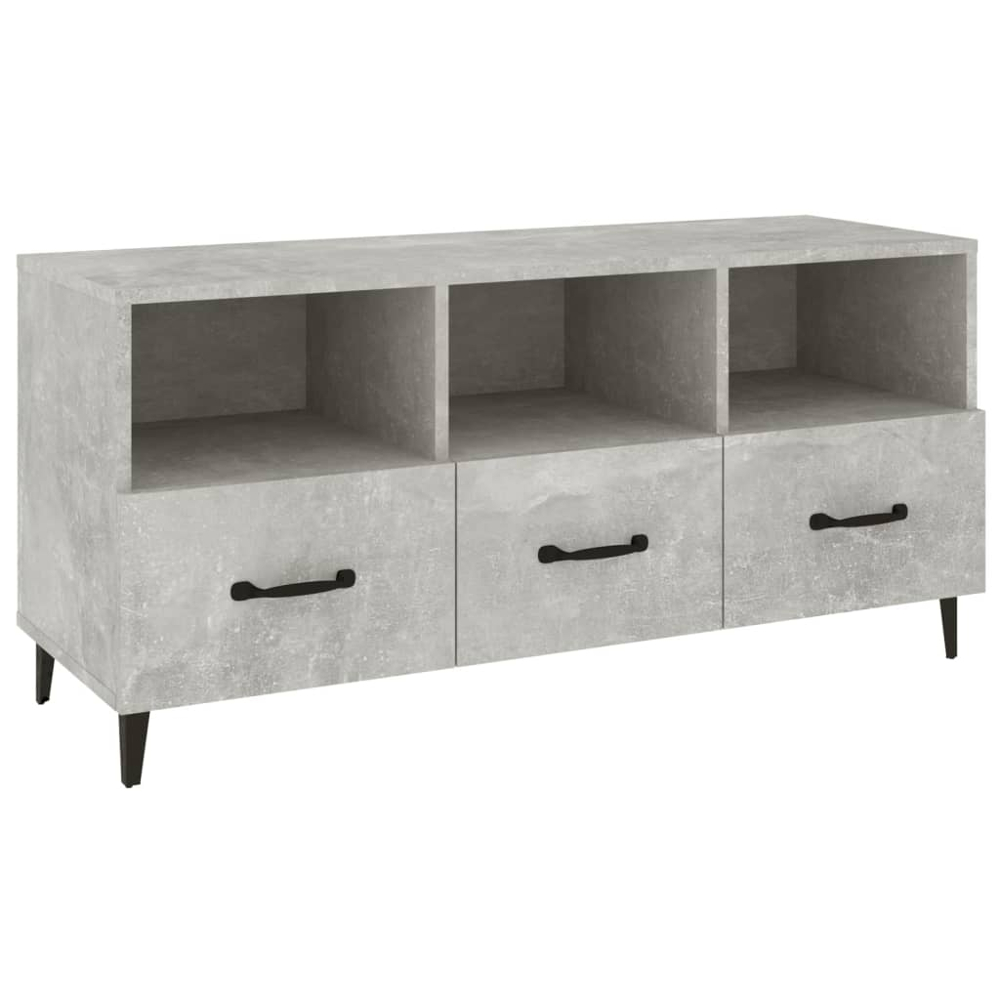 vidaXL 3 Drawer 3 Shelf Concrete Grey TV Cabinet Image 2