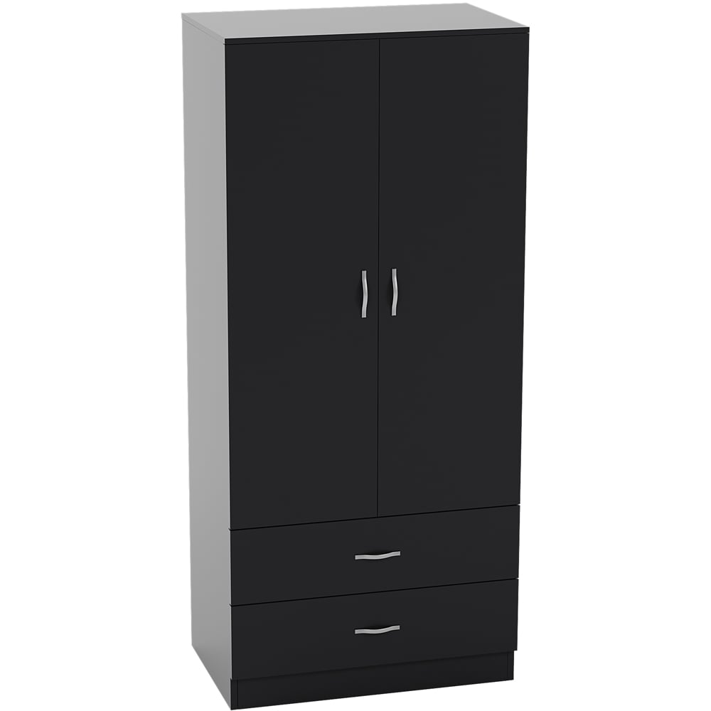 Vida Designs Riano 2 Door 2 Drawer Black Wardrobe Image 2