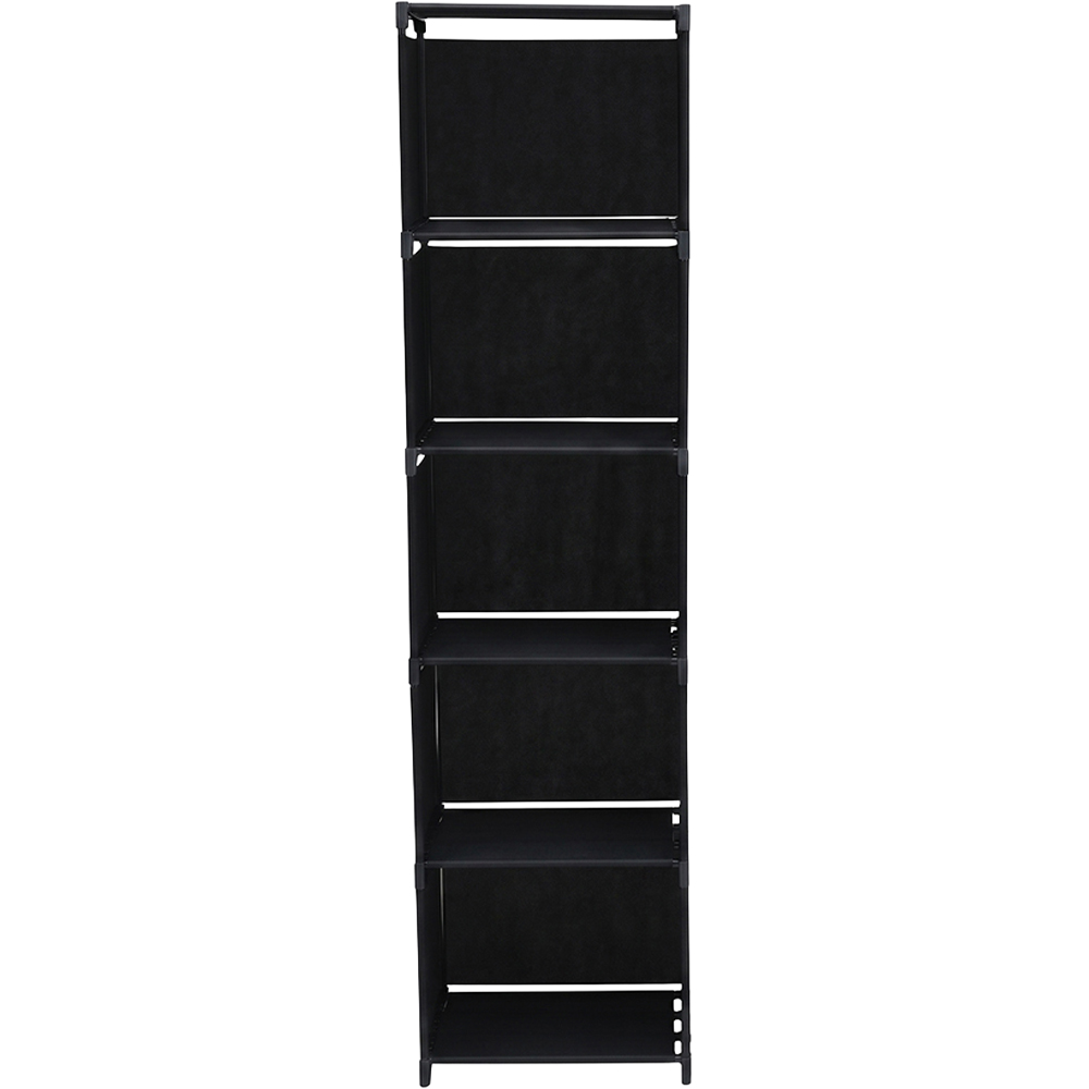 Living and Home 5-Tier Black Storage Shelf with Metal Frame Image 4