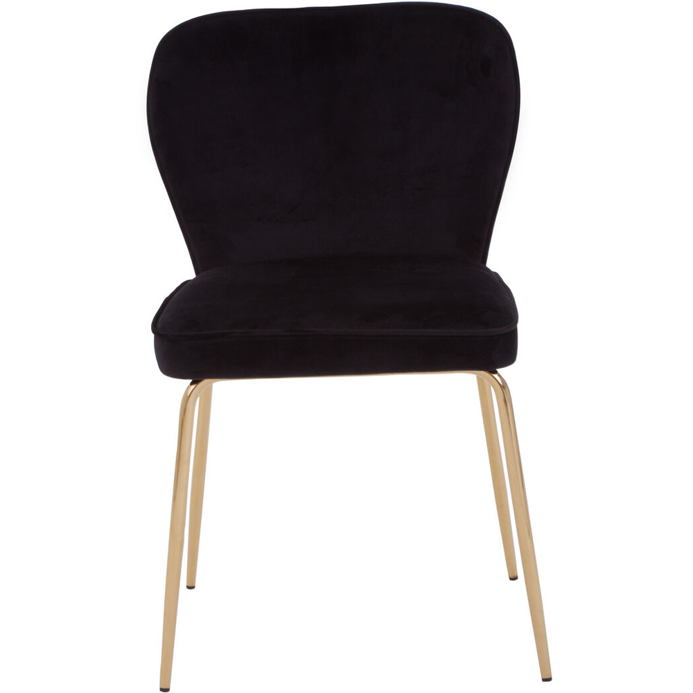 Premier Housewares Tamzin Black and Chrome Finish Curved Upholstered Dining Chair Image 3
