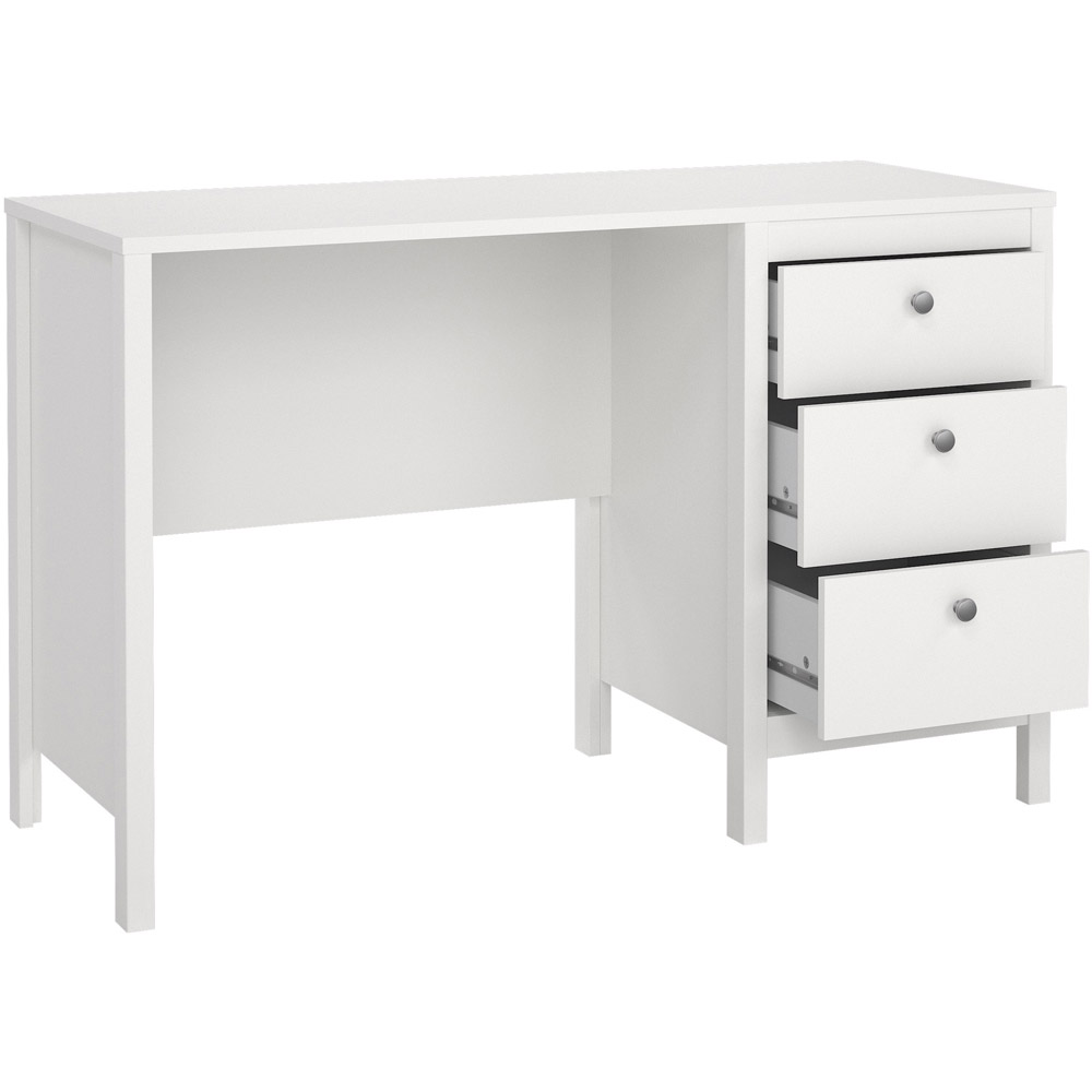 Florence Madrid 3 Drawers Desk White Image 3