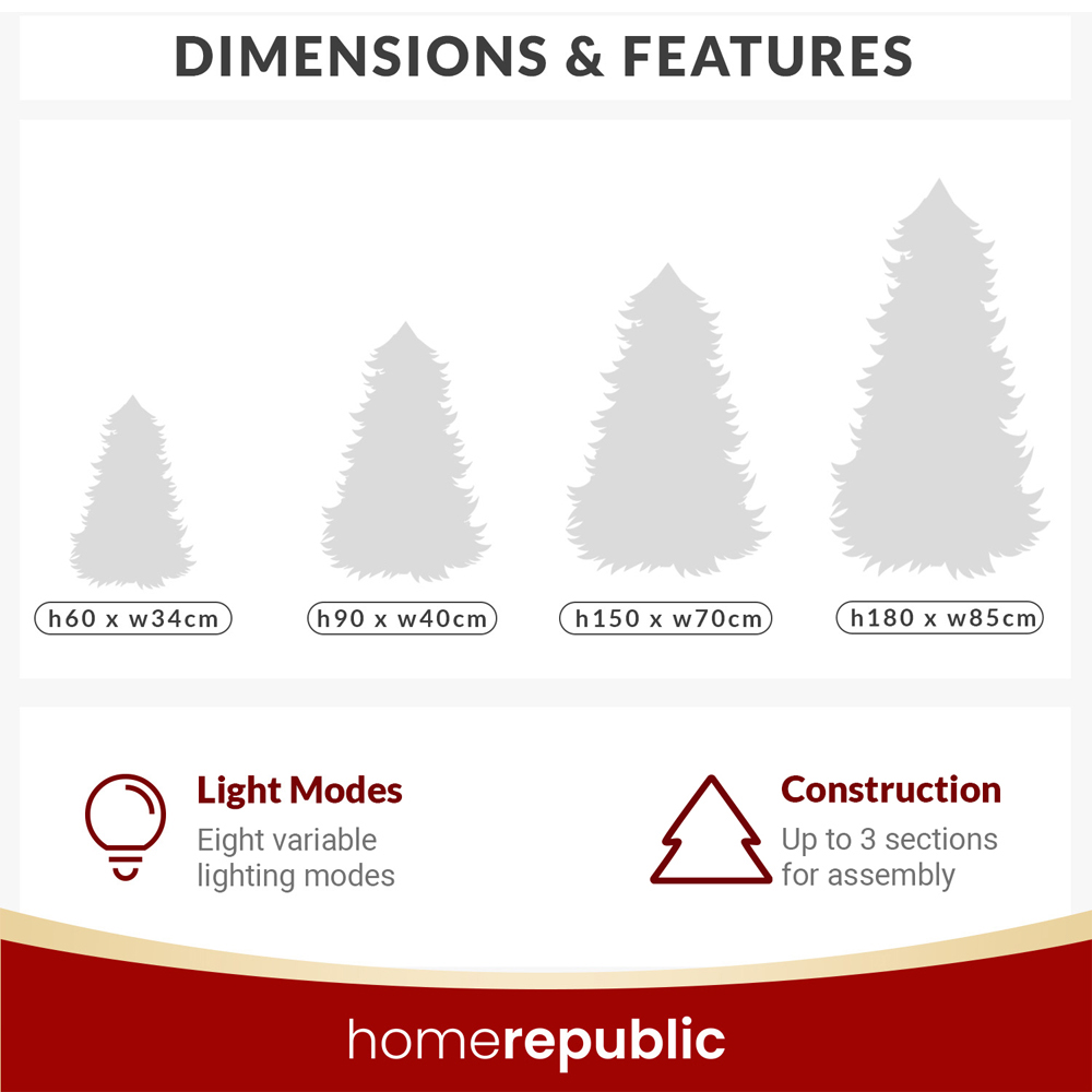 Noel Square Pre Lit LED Green Artificial Xmas Tree 4.9ft Image 5
