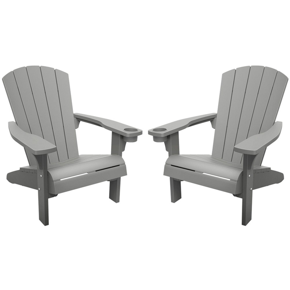 Keter Alpine Set of 2 Grey Adirondack Chairs Image 2