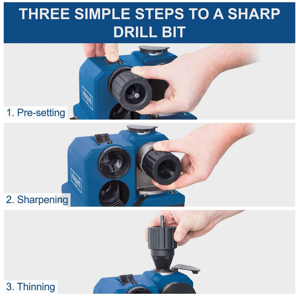 Scheppach DBS800 3-13mm HSS Drill Bits Diamond Grinding Wheel Drill Bit Sharpener 80W Image 2
