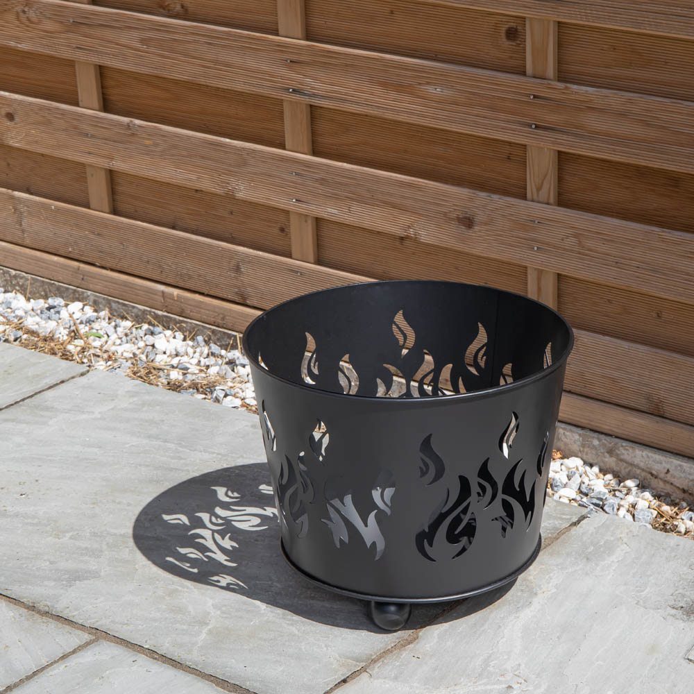Samuel Alexander Black Steel Fuego Outdoor Fire Basket 32cm Image 4