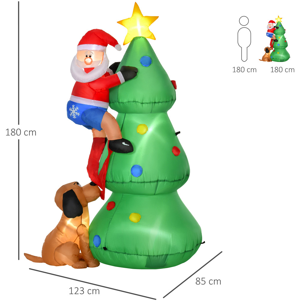 Everglow LED Inflatable Christmas Tree with Santa Claus and Dog Decoration 5.9ft Image 7