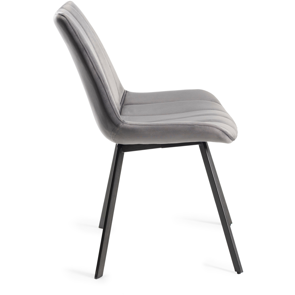 Bentley Designs Fontana Grey Velvet Fabric Upholstered Chair Image 4