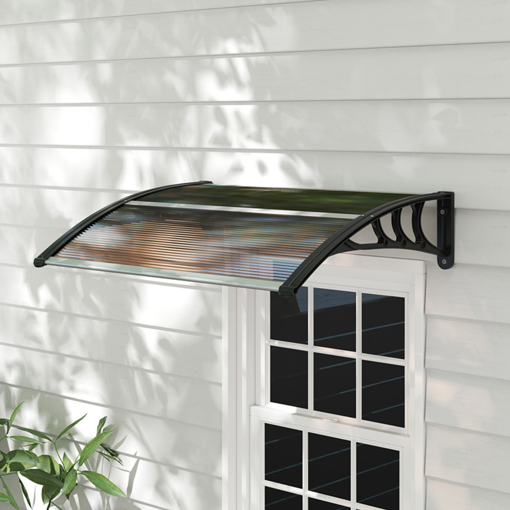 Outsunny Dark Brown Outdoor Window Door Canopy Awning 1 x 0.75m Image 1