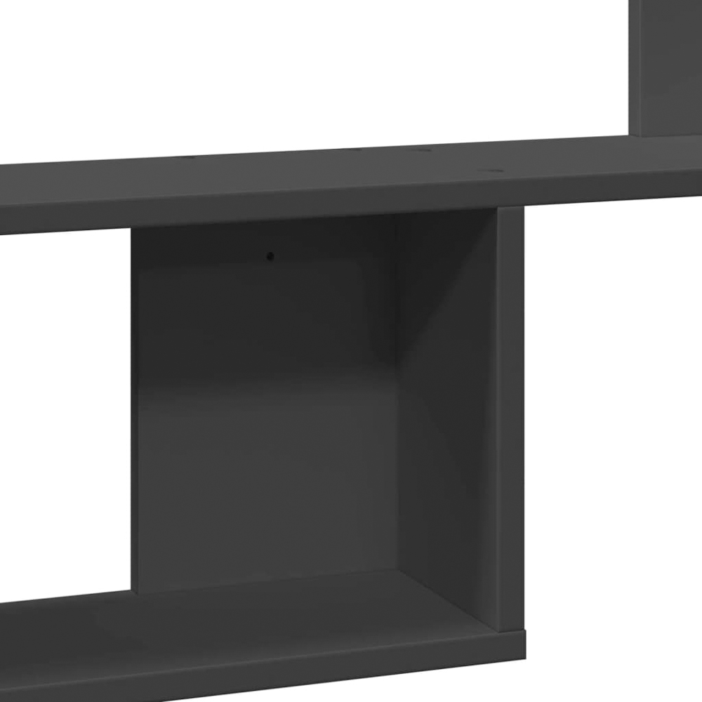 vidaXL 3 Shelf Black Wall Cabinet Image 6