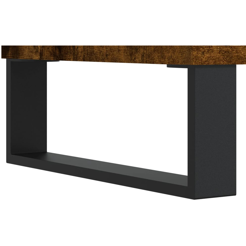 vidaXL 2 Door 3 Open Shelf Brown TV Cabinet with Black Metal Legs Image 7
