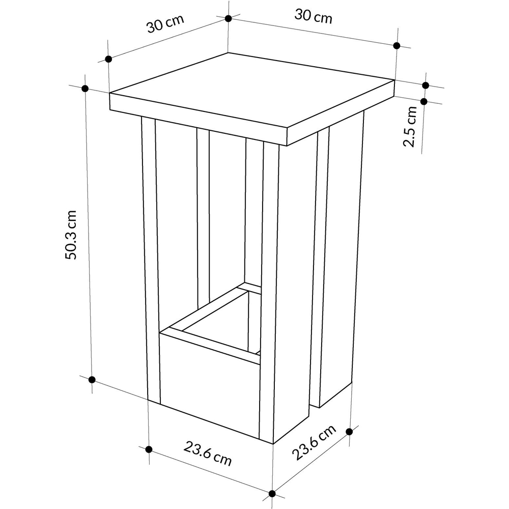 Decortie Tasos Dark Oak Effect Side Table Image 7