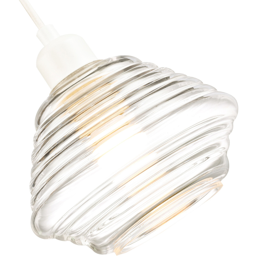 Happy Homewares Design Ribbed Clear Glass Pendant Shade Image 3