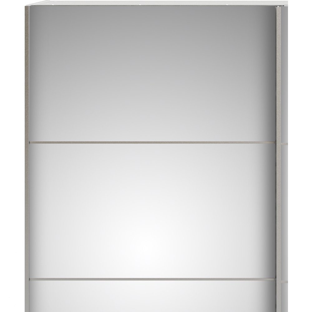 Verona 2 Door 5 Shelf White Mirrored Sliding Wardrobe Image 8