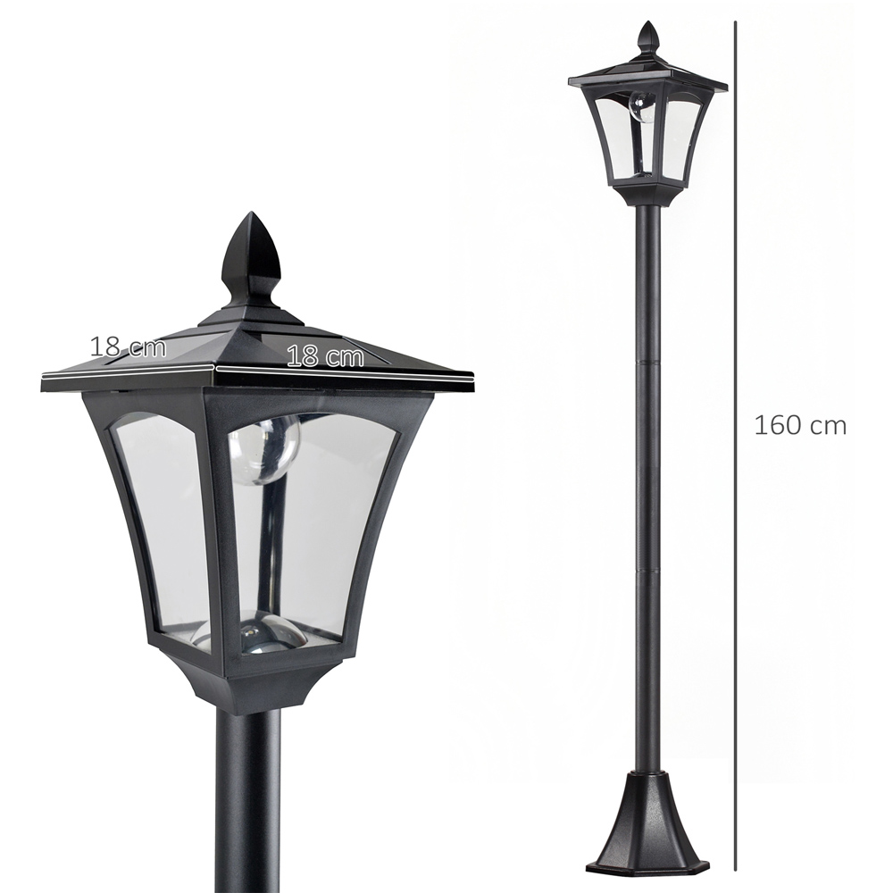 Outsunny Black LED Solar Lantern Lamp Post Image 7