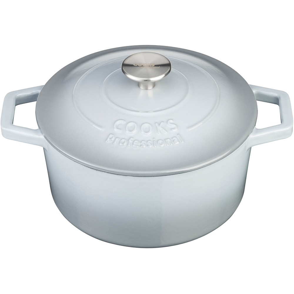 Cooks Professional 20cm Grey Cast Iron Casserole Dish with Lid Image 3