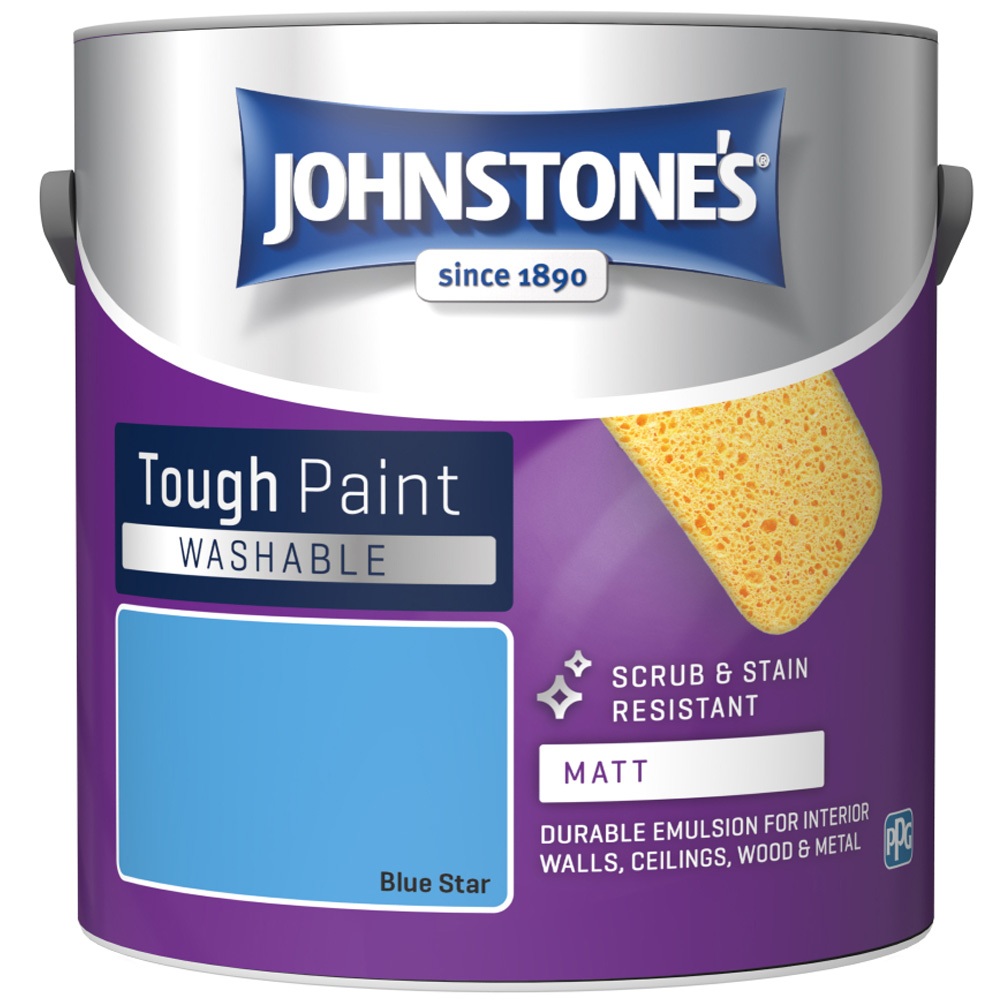 Johnstone's Walls & Ceilings Blue Star Washable Matt Emulsion Paint 2.5L Image 2