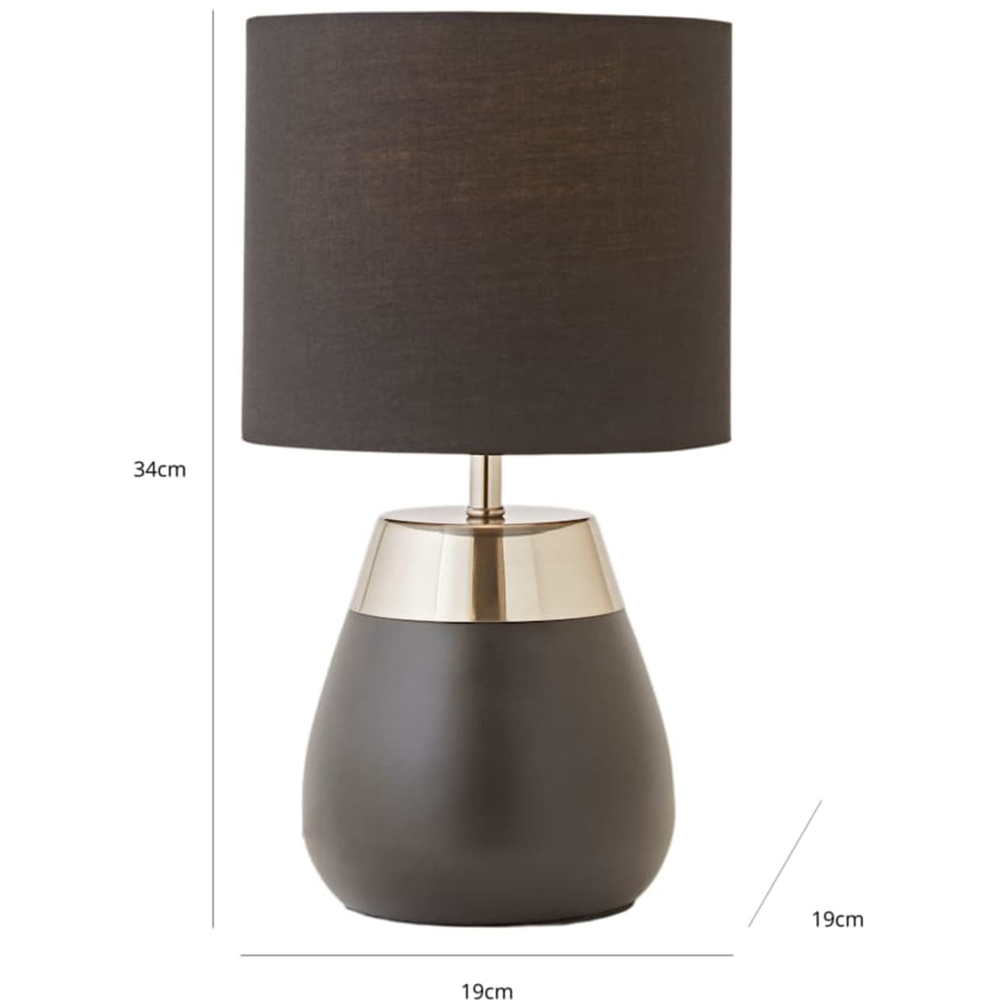 ValueLights Hurst Drum Shade Black Touch Table Lamp with Bulb Image 8