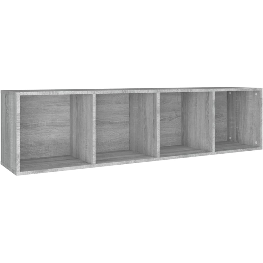 vidaXL 4 Shelf Grey Smoked Oak Bookcase Image 7