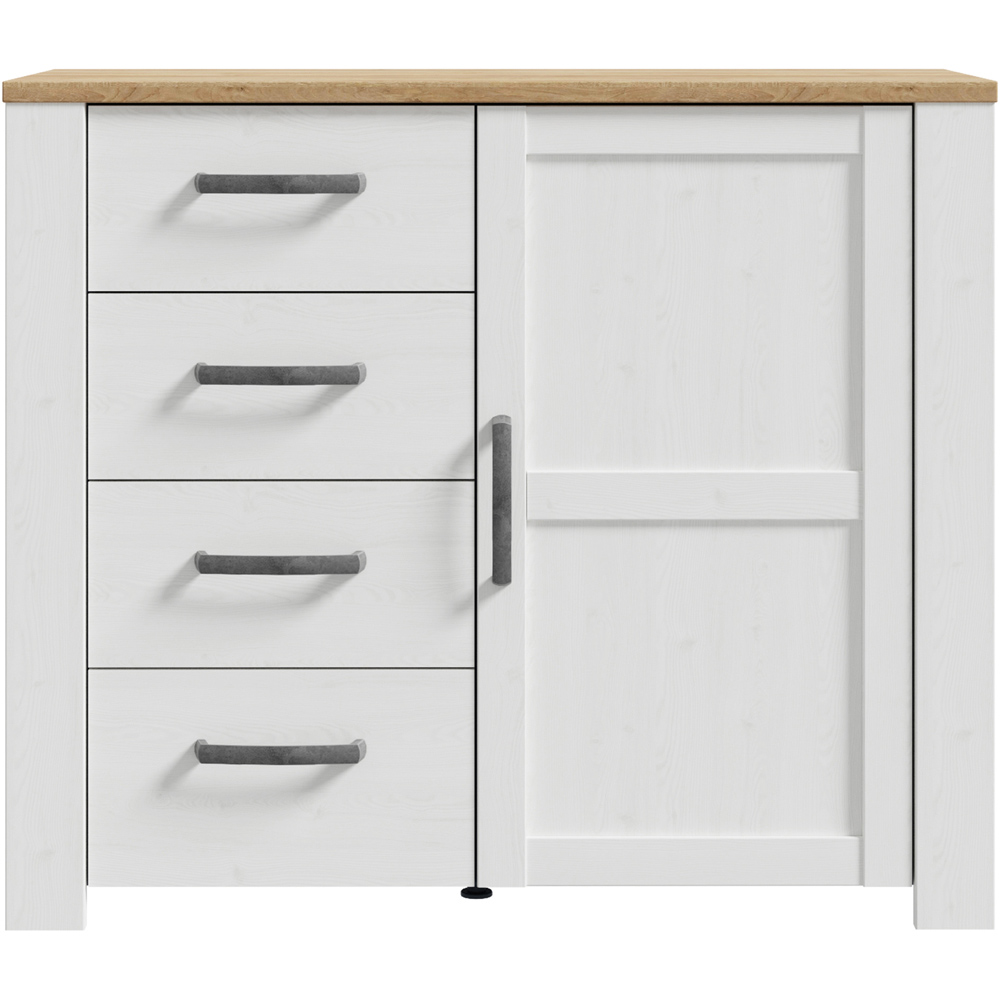 Florence Single Door 4 Drawer Riviera Oak and Navy Chest of Drawers Image 3