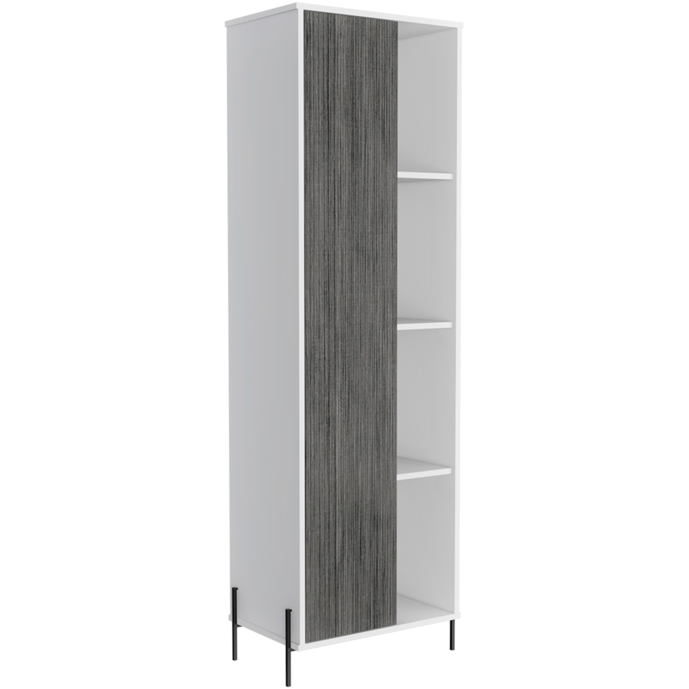 Core Products Dallas Single Door White and Carbon Grey Tall Display Cabinet Image 3