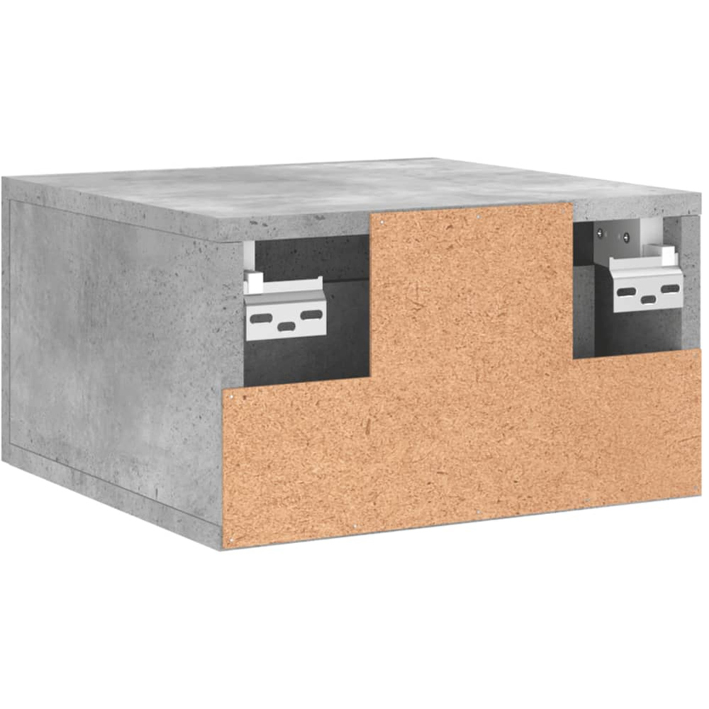 vidaXL Single Drawer Concrete Grey Wall Mounted Bedside Cabinet Image 8