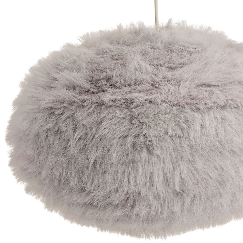 Wilko Grey Faux Feather Large Pendant Shade Image 4