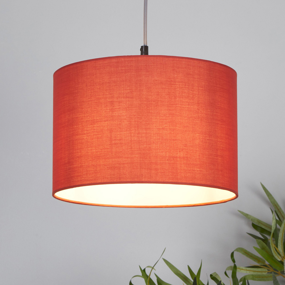 Lighting Collection Yates Terracotta Drum Lamp Shade 30cm Image 2