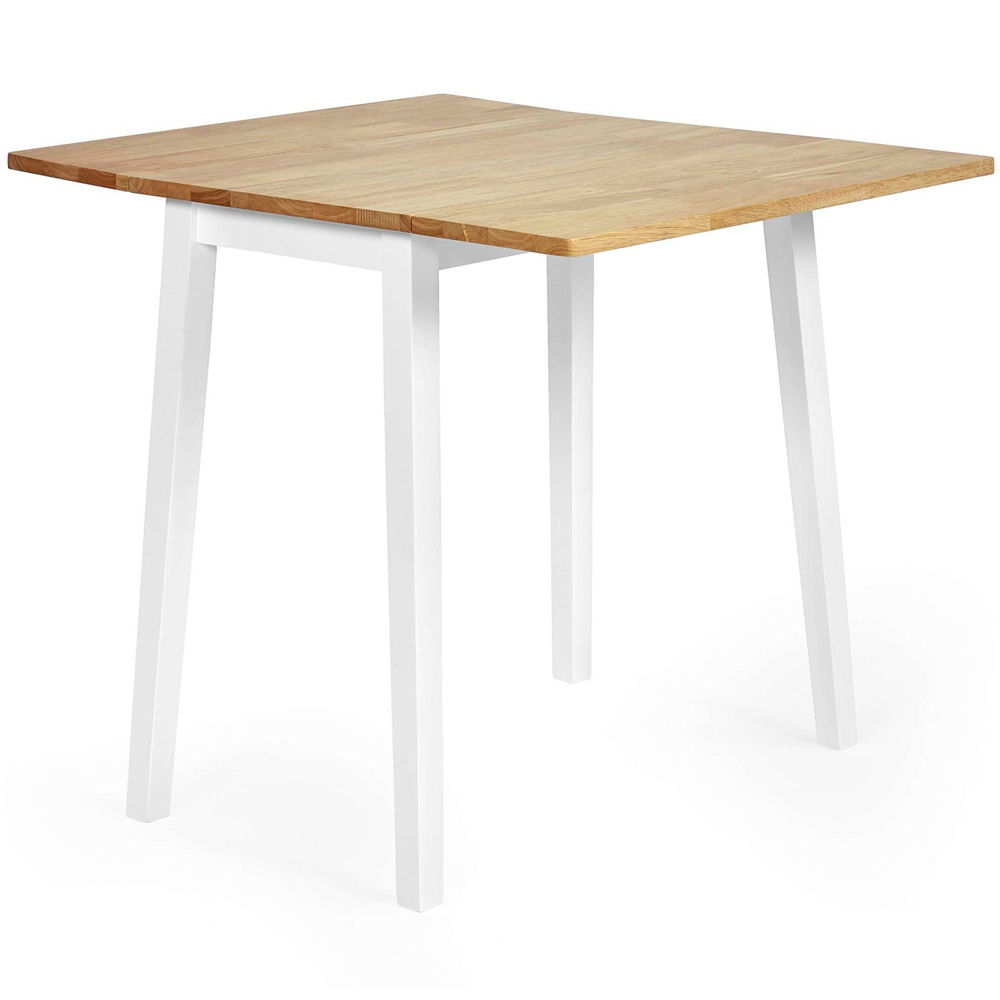Julian Bowen Linwood 2 Seater 45-90cm White and Oak Drop Leaf Extendable Dining Table Image 2