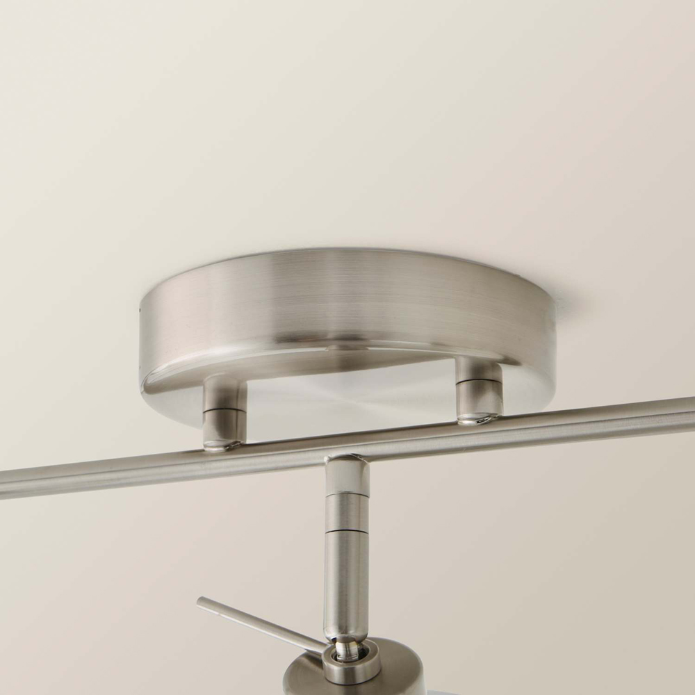 ValueLights Demi 3 Way Smoked Glass Shade Brushed Chrome Bar Spot Ceiling Light with Bulb Image 4