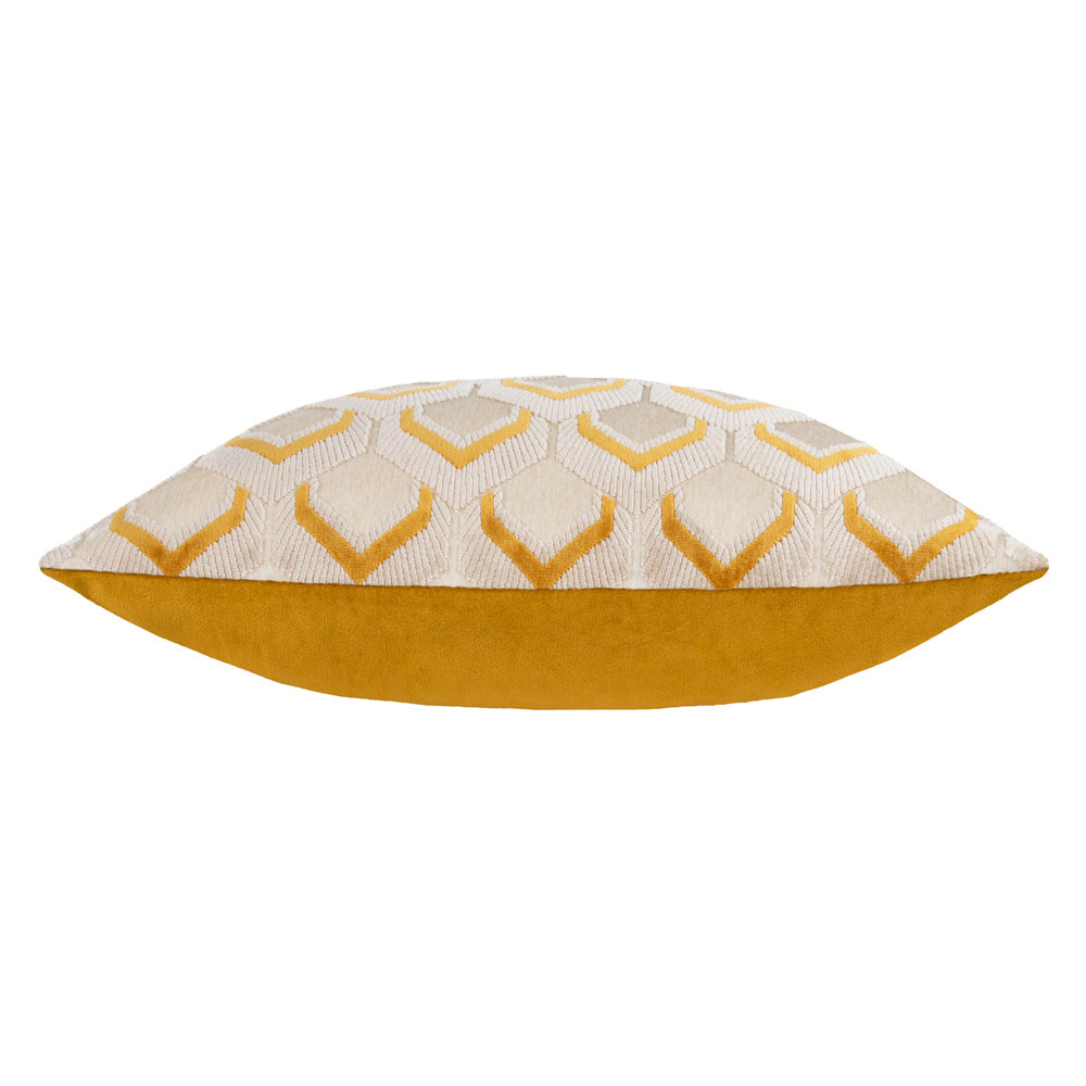 Paoletti Ledbury Gold Velvet Jacquard Cushion Image 3