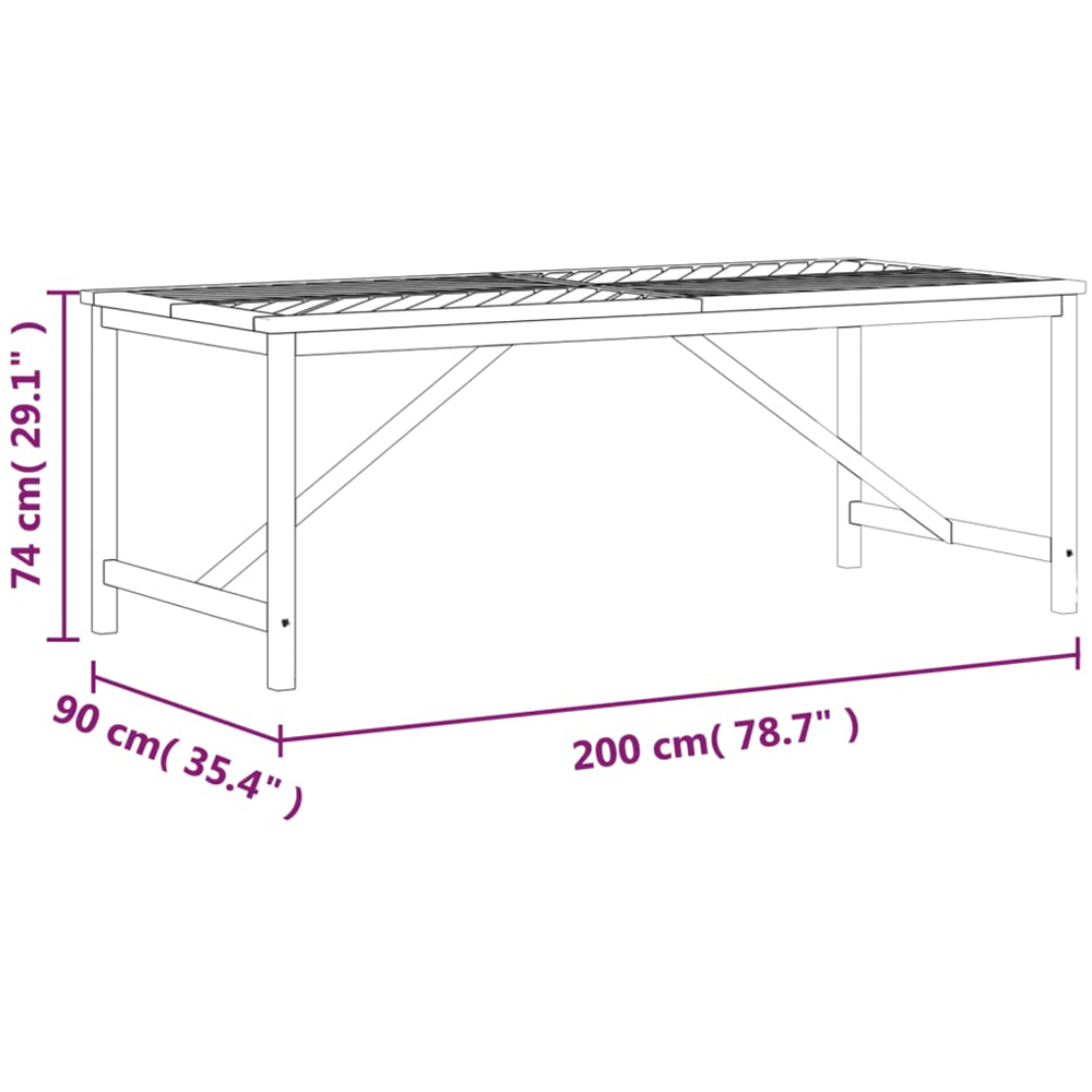 vidaXL 8 Seater Brown Wooden Garden Dining Table Image 7