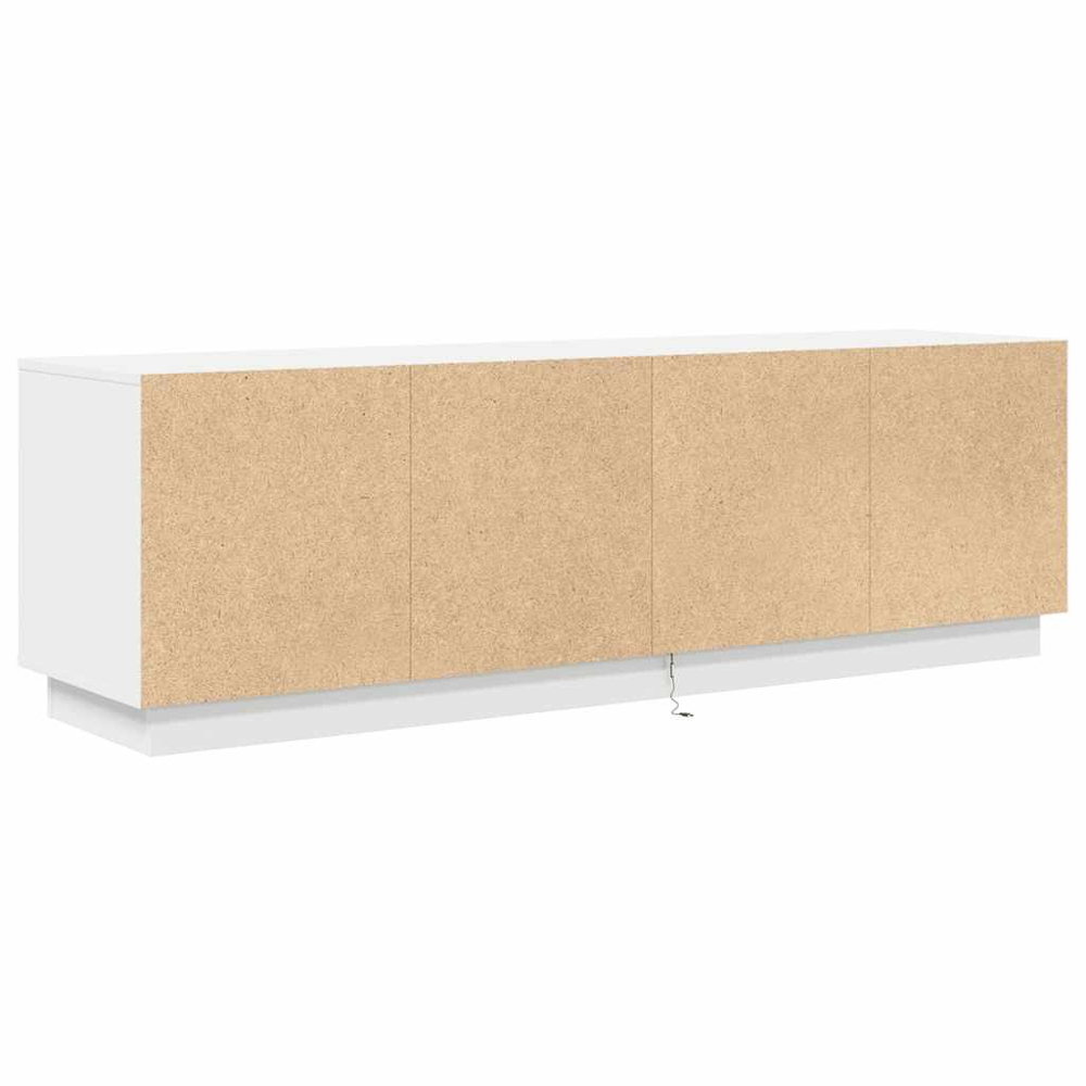 vidaXL 4 Door 2 Drawer White TV Cabinet with LED Lights Image 7