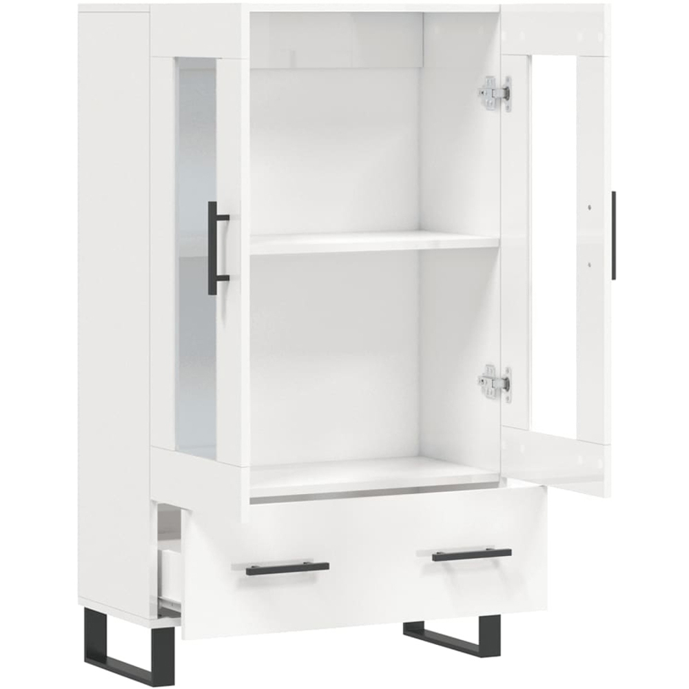 vidaXL 2 Door Single Drawer White Tall Highboard Image 5