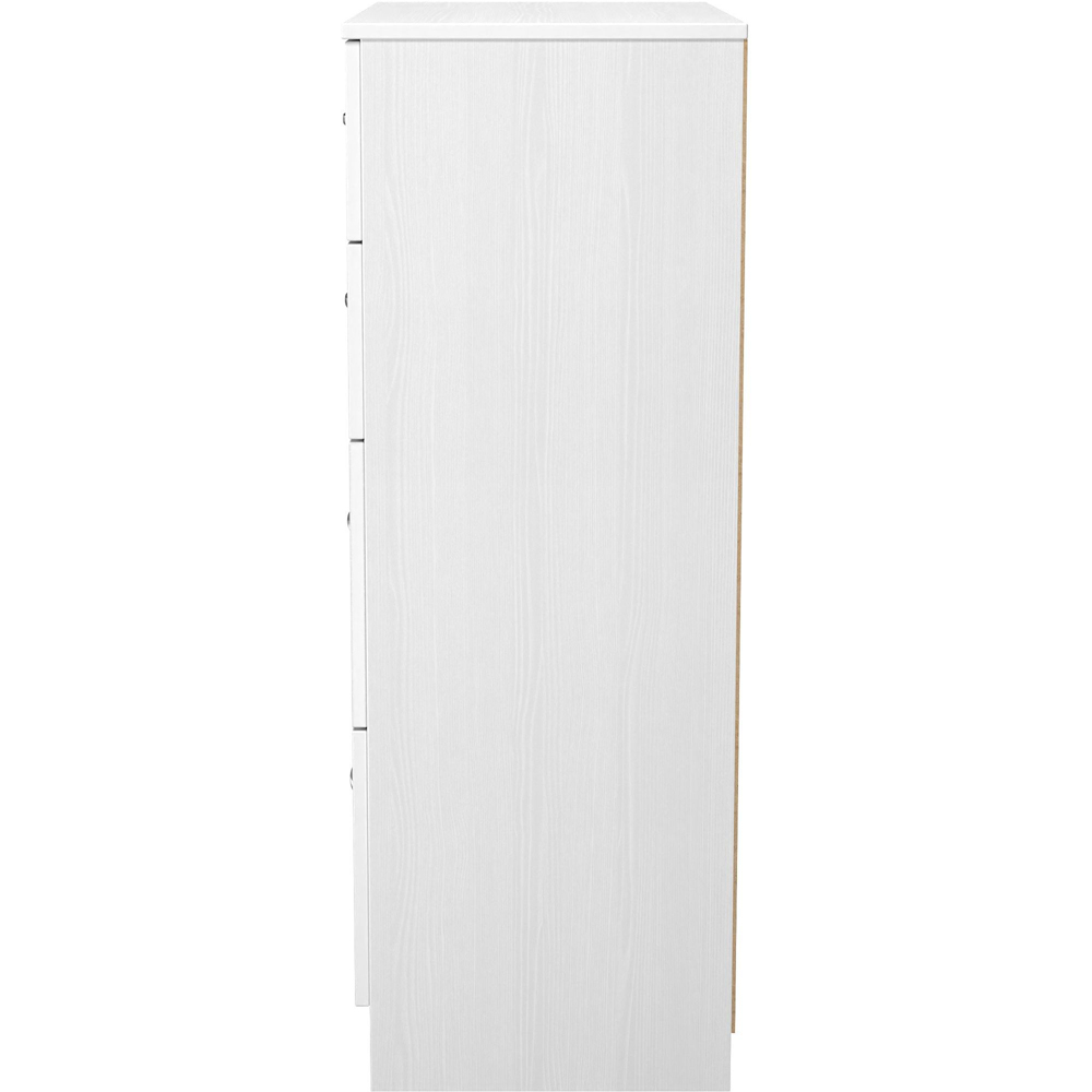 Crowndale Dorset 4 Drawer Signature White Deep Chest of Drawers Ready Assembled Image 3