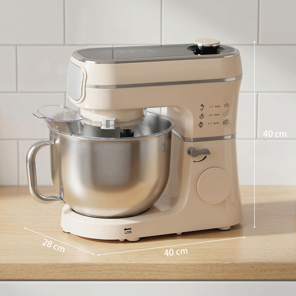 HOMCOM 800-296V70CW 11 Speed Cream 6L Stand Mixer 1400W Image 9