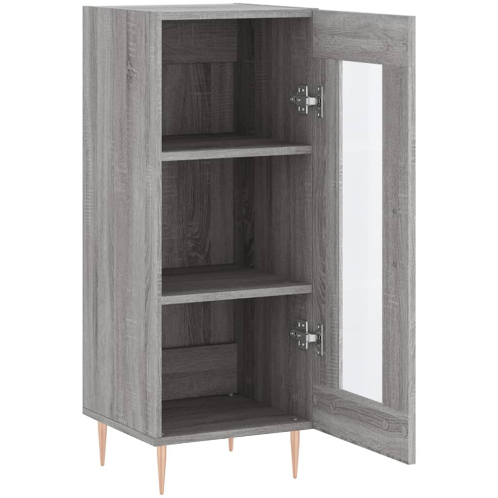vidaXL Single Glass Door Grey Sonoma Wooden Sideboard Image 6