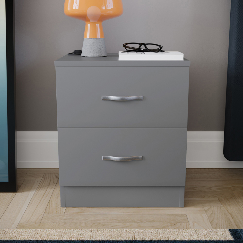 VIDA DESIGNS Riano Grey 3 Piece Bedroom Furniture Set Image 2