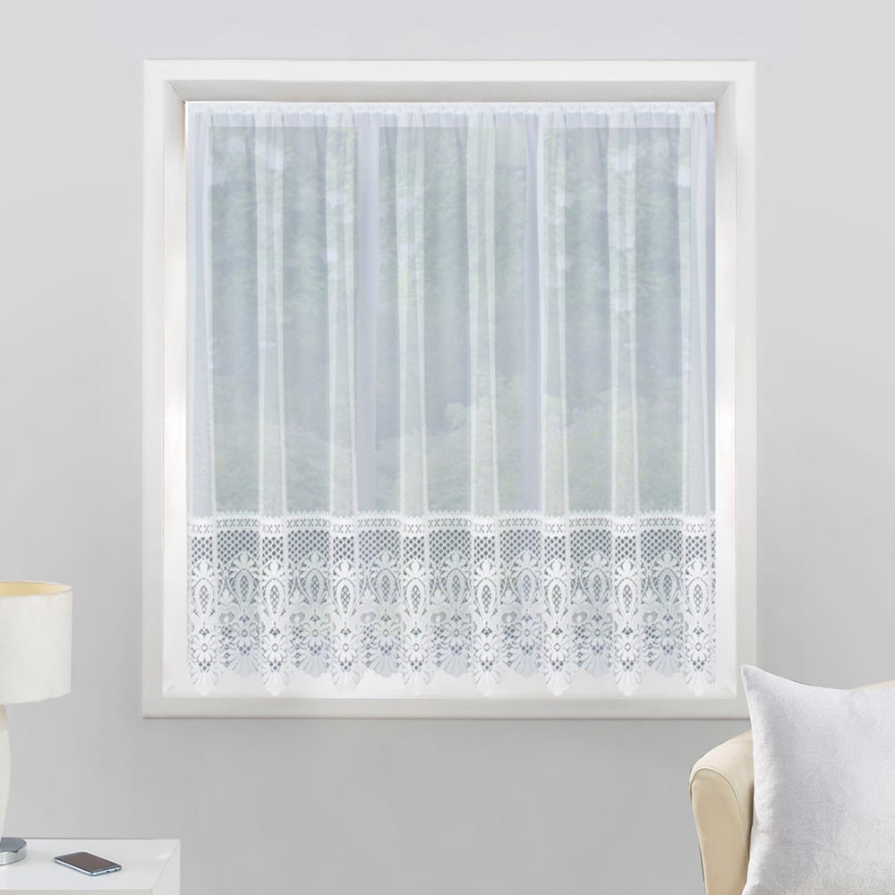 Tyrone Textiles Brazil White Pocket Header Net Curtain 200 x 91cm Image 3