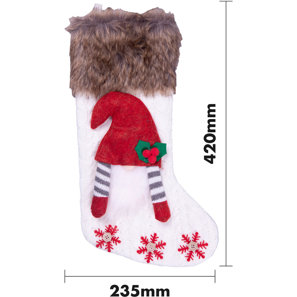St Helens Luxury White Gonk Christmas Stocking Image 4