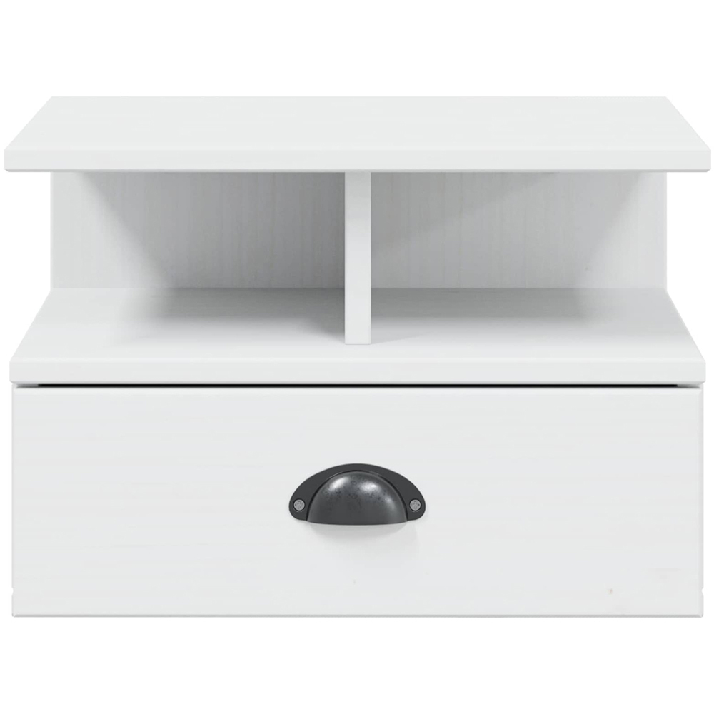 vidaXL Single Drawer 2 Shelf White Wall Mounted Bedside Cabinet Image 5