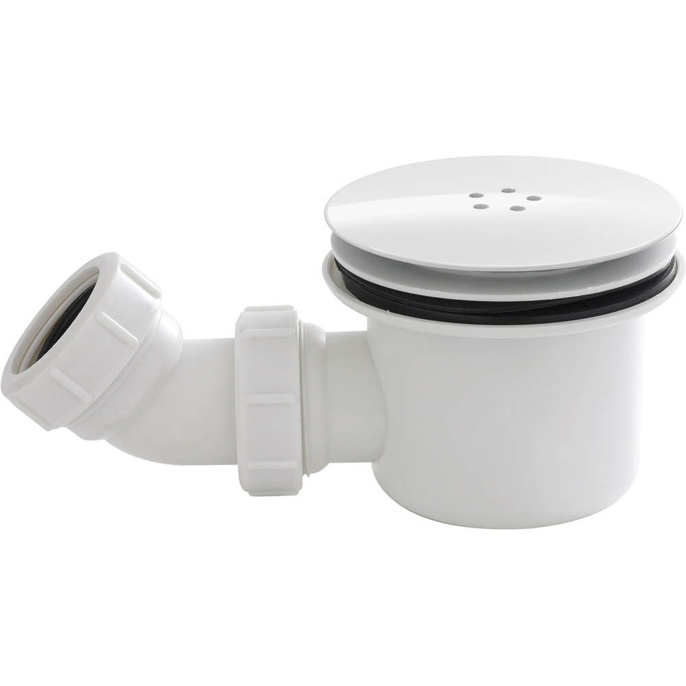 nuie Matt White Fast Flow Shower Waste Image 1