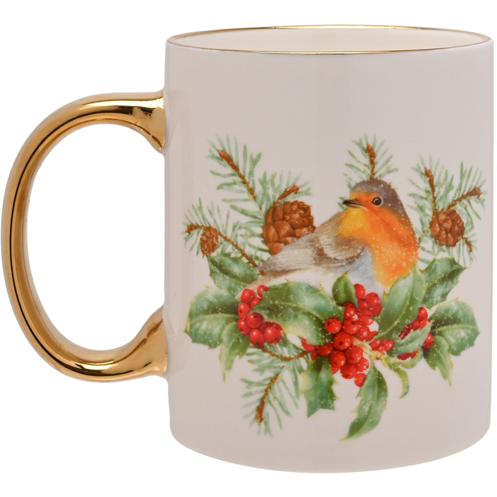The Seasonal Gift Co. Robin Gold Electroplated Mug Image 2