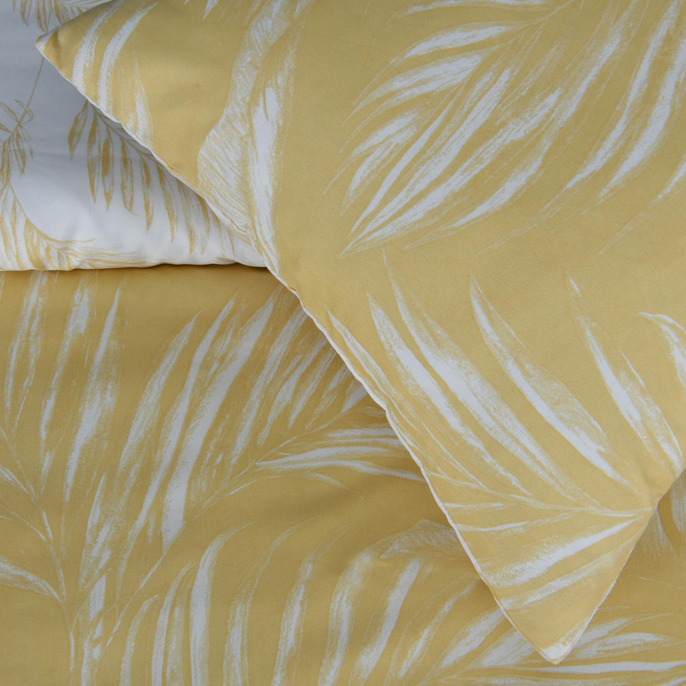 Smart Living King Size Ochre Sketched Palm Reversible Duvet Cover Set Image 6