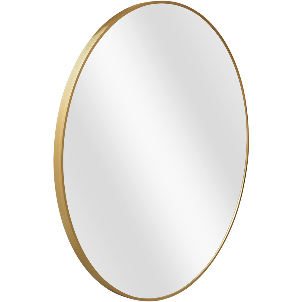 Metal Round Mirror Gold Image 2
