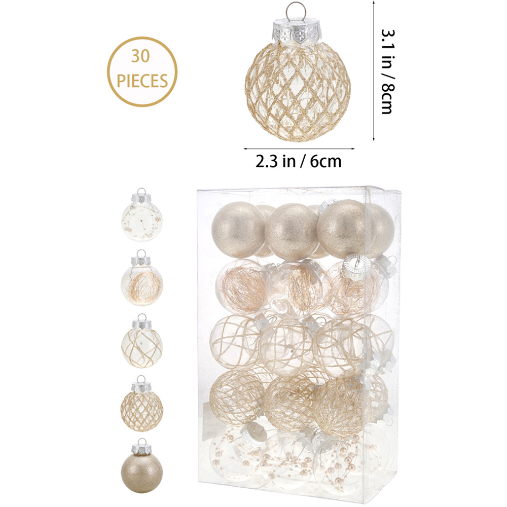 Living and Home Champagne Bauble 30 Pack Image 8