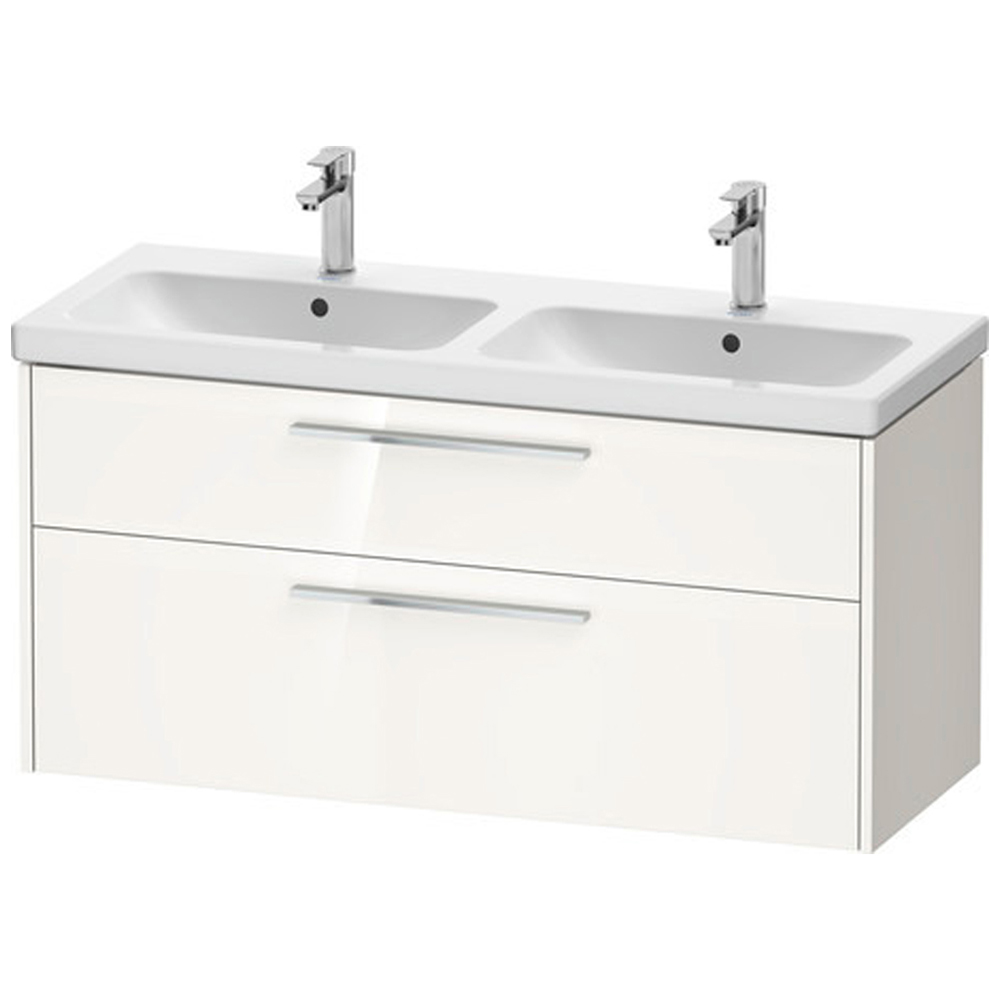Duravit D-Code 2 Drawer Gloss White Wall Hung Vanity Unit 1184 x 460mm Image 1