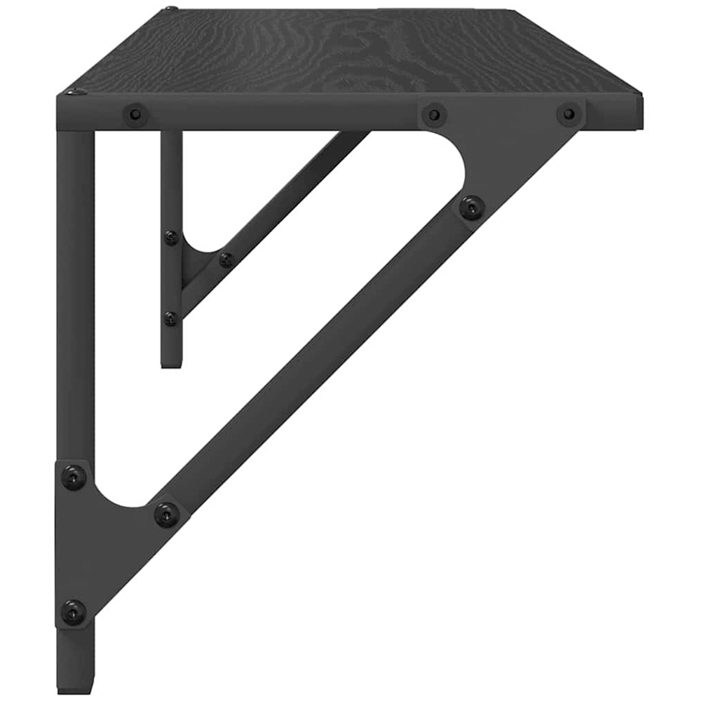 vidaXL 60 x 25cm Black Oak Wall Shelf Set of 2 Image 6
