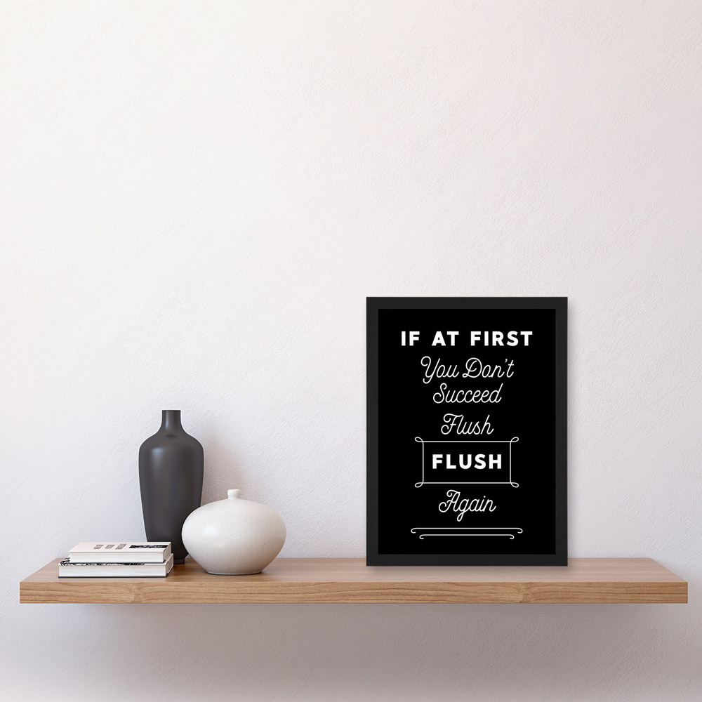 Artery8 Flush Again Funny Toilet Sign Framed Wall Art Print 21 x 29.7cm Image 2