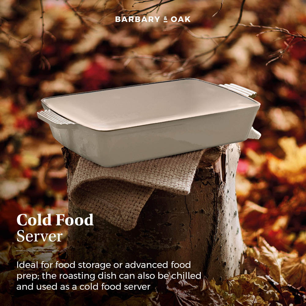Barbary & Oak 39cm Camembert Cream Cast Iron Roaster Image 7